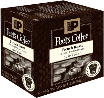 Peet&#39;s Coffee French Roast, Dark Roast, 16 Count Single Serve K-Cup Coffee Pods for Keurig Coffee Maker