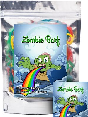 Zombie Barf Rainbow Lace Licorice Mixed Fruit Flavored Strings Fun Unique Halloween Candy Gag Gift for Birthday Girls, Boys, Kids &amp; Teens (5.5 Ounces)