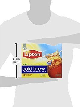 Lipton, Black Tea, Cold Brew, Family Size Tea Bags, 22-Count Boxes (Pack of 3)