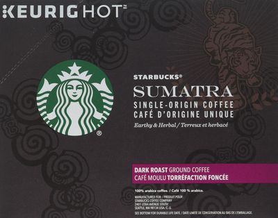Starbucks Coffee K-Cup Pods, Sumatra Single-Origin Coffee, Dark Roast Ground Coffee, Keurig Genuine K-Cup Pods, 32 CT K-Cup Pods Per Box (Pack of 3)