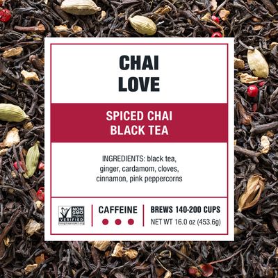 Tiesta Tea - Chai Love Tea | Spiced Chai Black Tea | Premium Loose Leaf Tea Blend | High Caffeinated Black Tea | Make Hot or Iced Tea &amp; Brews Up to 200 Cups - 16 Ounce Resealable Bulk Pouch