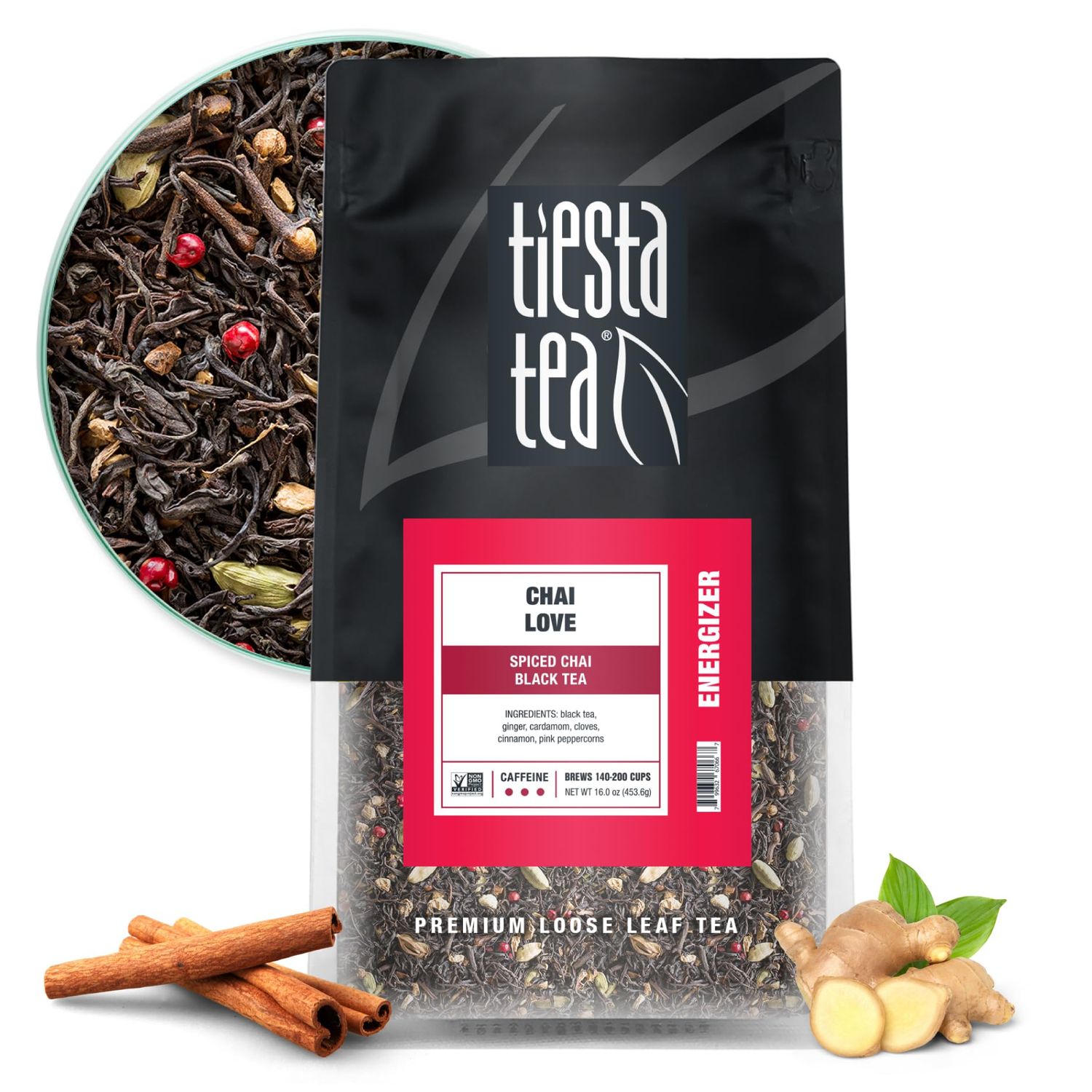 Tiesta Tea - Chai Love Tea | Spiced Chai Black Tea | Premium Loose Leaf Tea Blend | High Caffeinated Black Tea | Make Hot or Iced Tea &amp; Brews Up to 200 Cups - 16 Ounce Resealable Bulk Pouch