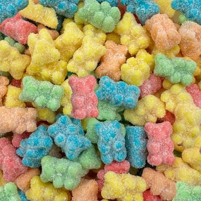 Sour Neon Gummy Bears Candy, Assorted Fruit Flavors, 2-Pound Bag