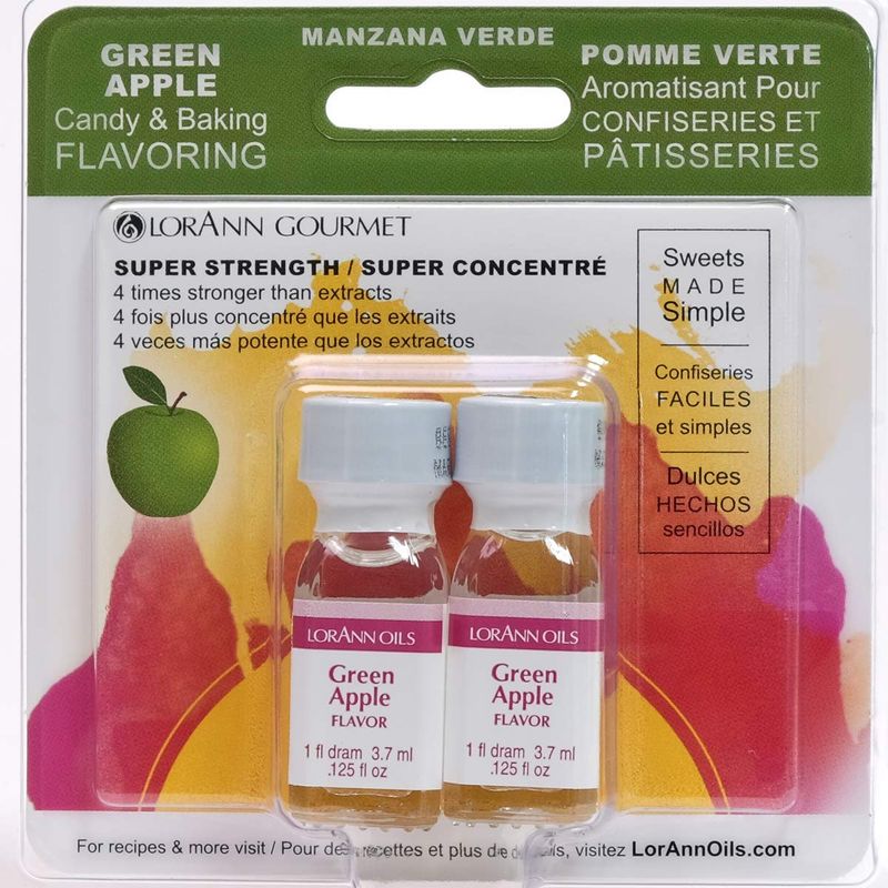 LorAnn Green Apple SS Flavor, 1 dram bottle (.125 fl oz - 3.7ml - 1 teaspoon) Twin pack blistered