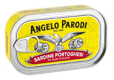 Angelo Parodi Portuguese Sardines in Pure Olive Oil | 10 Pack | Imported From Italy | Wild Caught and Hand Selected | Premium All Natural | Gourmet Fish in 4.23 oz Can (120 Gram)
