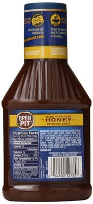 Open Pit Blue Label Honey Barbecue Sauce, Made With Pure Honey, 18 oz. (Pack of 12)