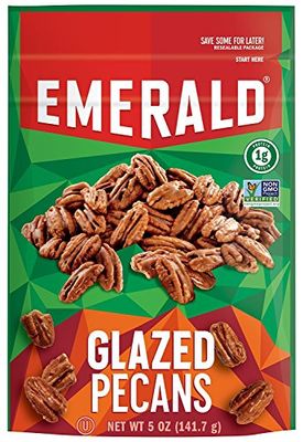 Emerald Nuts, Glazed Pecans, 5 Ounce Resealable Bags (Pack of 6)