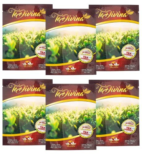 TeDivina Detox Tea All Organic Healthy Cleansing Formula, Caffeine Free All Natural Colon Cleanse Digestive Tea and Body Detox, 12 Blended Herbs - Original Flavor By Vida Divina | 0.3oz (Pack of 6).