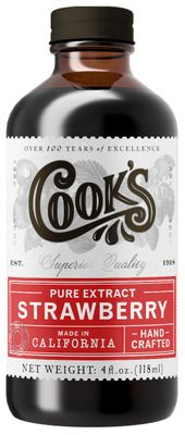 Cook&#39;s, Strawberry Extract for Baking, Preserves, Syrup, Cookies, Cakes, 4 oz