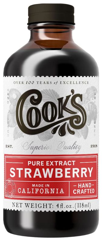 Cook&#39;s, Strawberry Extract for Baking, Preserves, Syrup, Cookies, Cakes, 4 oz