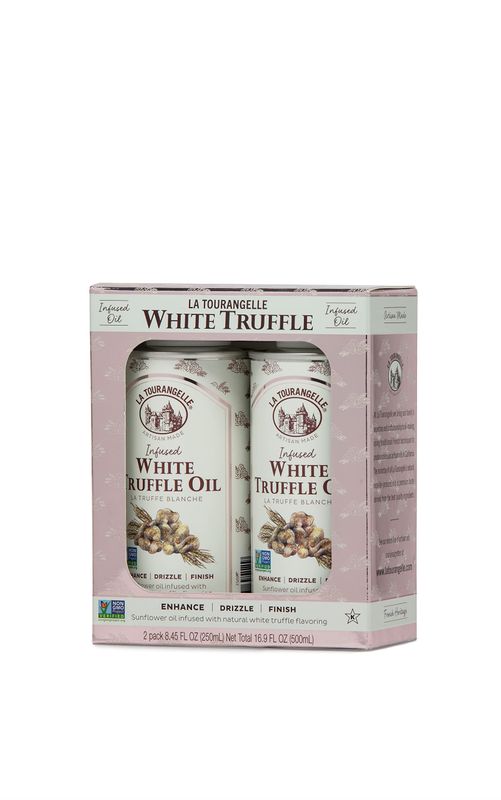 La Tourangelle White Truffle Oil, Complex Gourmet Earthy Flavor for Drizzling over Pasta, Popcorn, Vegetables, Potatoes, Soup and More, Gift Set, 8.45 fl oz (Set of 2)