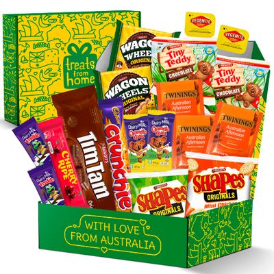 Authentic Australian Snack Gift Box - Tim Tams, Cadbury, Cherry Ripe - Australian Food and Candy - Perfect Australian Gift