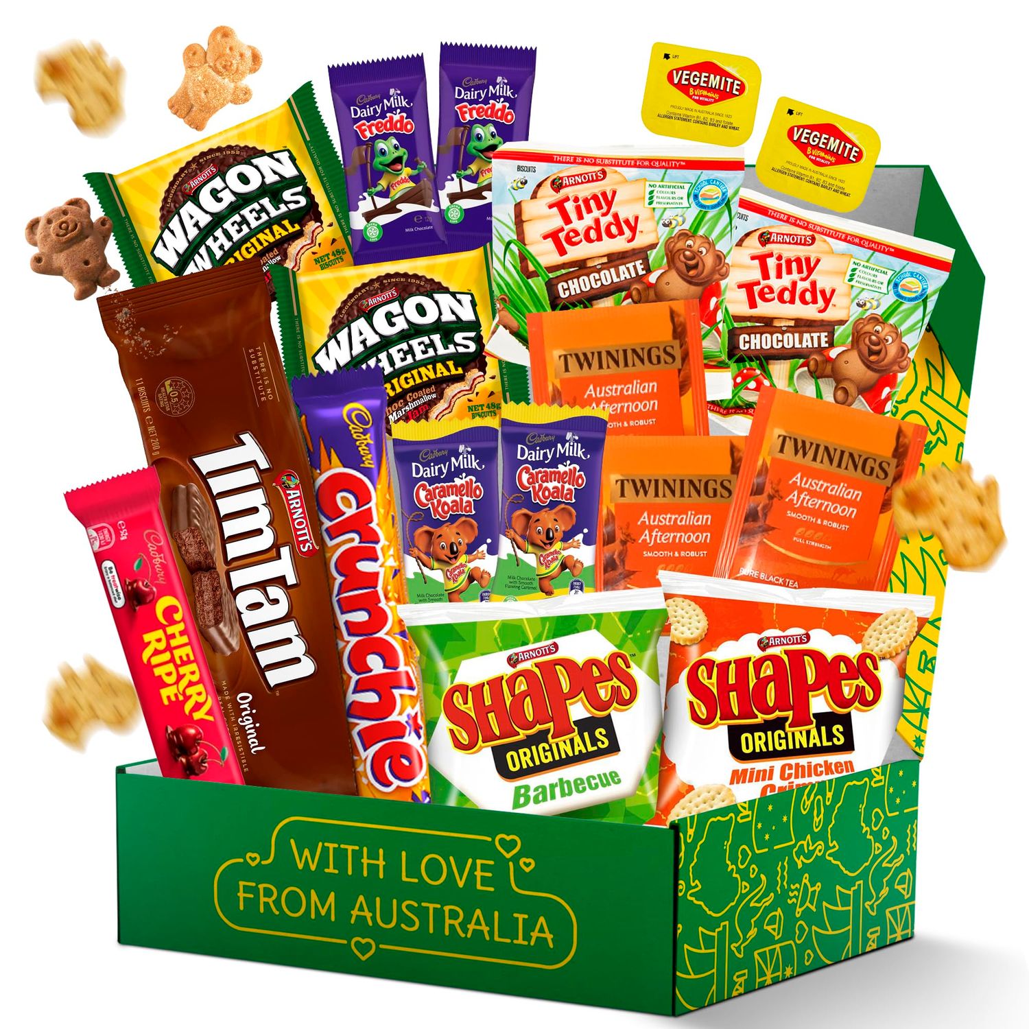 Authentic Australian Snack Gift Box - Tim Tams, Cadbury, Cherry Ripe - Australian Food and Candy - Perfect Australian Gift