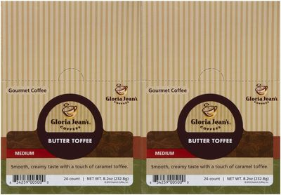 Gloria Jeans Coffees, Butter Toffee, 24 ct K-Cups for Keurig Brewers, 2 pk
