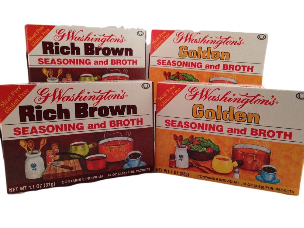 G Washington&#39;s Seasoning and Broth - 2 Golden and 2 Rich Brown Variety Pack - Meat and Gluten-Free