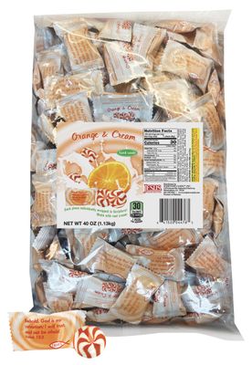 Scripture Candy, Orange and Cream Hard Candy 2.5 Pound Bag, 180 Pieces