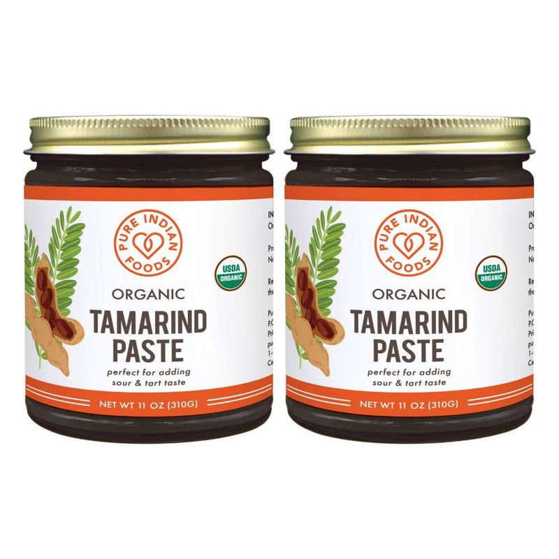 Pure Organic Tamarind Paste Concentrate - Sweet and Sour Sauce for Indian Chutney and Thai curry, Gluten Free, No Sugar Added, Glass Jar (2 Pack of 11 oz)