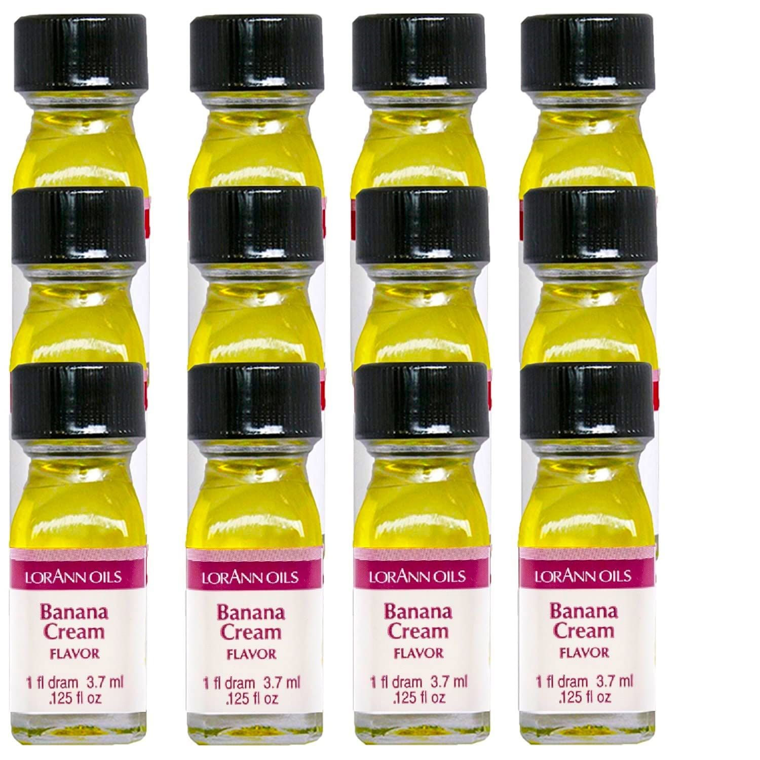 LorAnn Banana Cream SS Flavor, 1 dram bottle (.0125 fl oz - 3.7ml - 1 teaspoon)- 12 pack