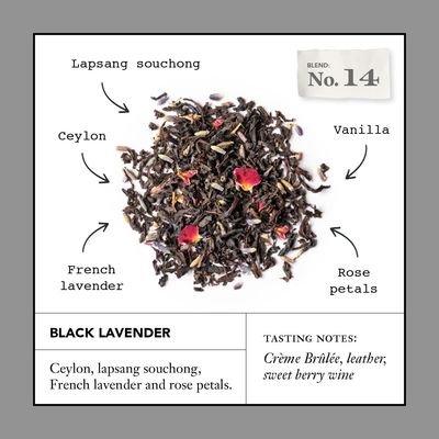 Smith Teamaker Black Lavender No. 14, Caffeinated, Sugar-Free, Organic, Sustainably Grown Full Leaf Black Tea Bags, 15 Sachets, 1.32oz each