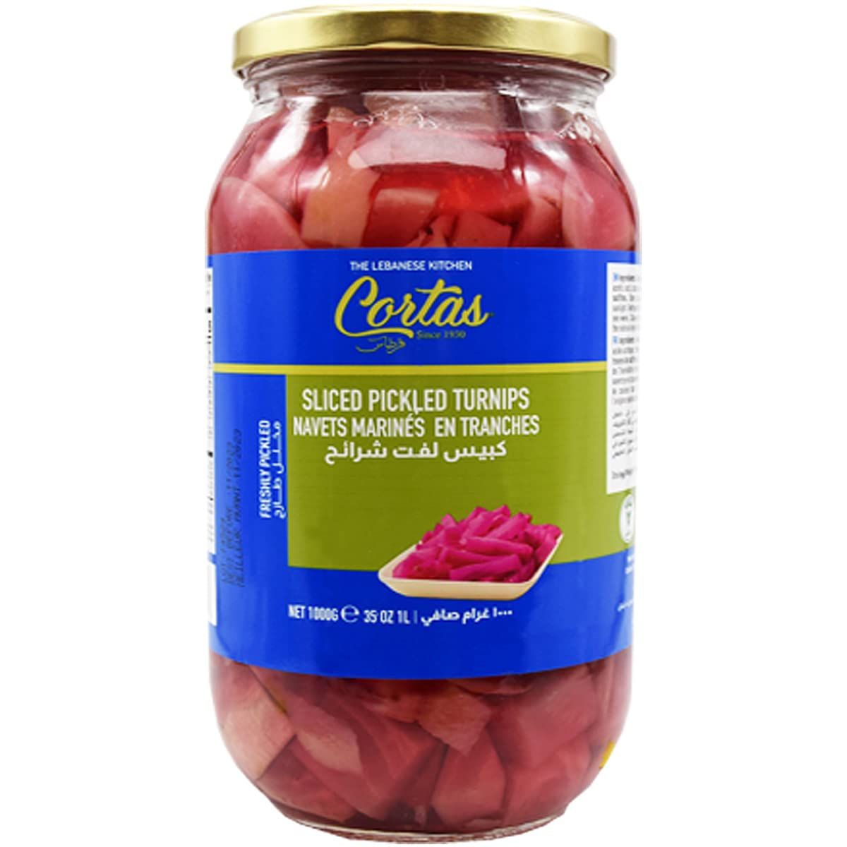 Cortas - Pickled Turnips Sliced, 1000g (35oz)