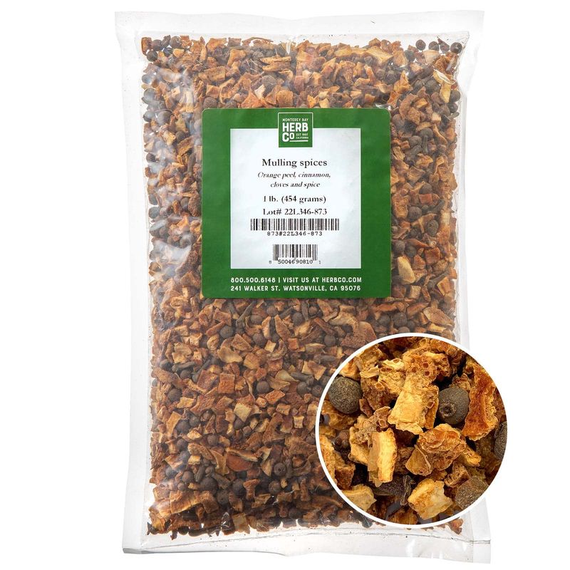 Monterey Bay Herb Co. Traditional Mulling Spices - Spice Blend for Mulled Wine, Apple Cider, Tea, and Immune Support (1lb Bag)