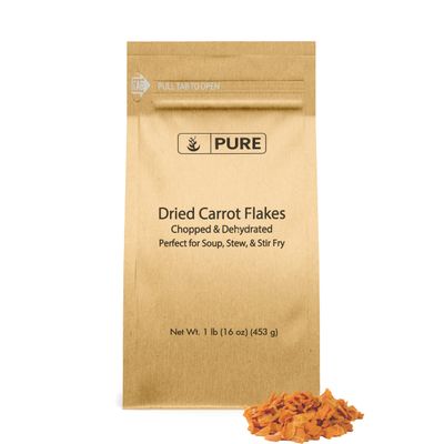 Pure Original Ingredients Dried Carrot Flakes (1 lb) Soups &amp; Stews, Diced &amp; Ready To Use.