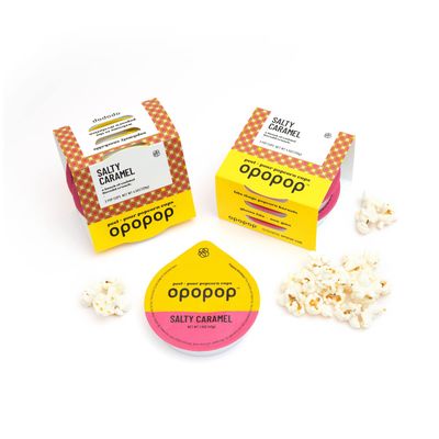 Opopop Microwave Popcorn - Pop Cups Salty Caramel 6-Pack, Non-GMO Gourmet Popcorn Kernels &amp; Popcorn Flavoring, Caramel Popcorn, Gluten Free Snacks, Easy to Make and No Mess