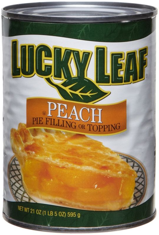 Lucky Leaf Pie Filling &amp; Topping 21oz Can (Pack of 4) (Peach)