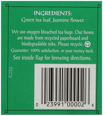 Triple Leaf Tea, Jasmine Green Tea, 20 Tea Bags