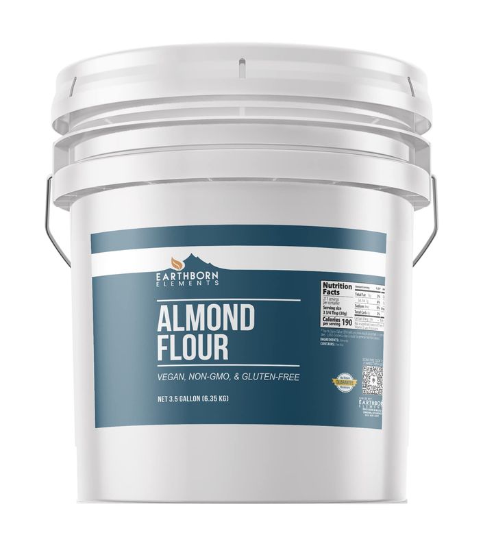 Earthborn Elements Almond Flour 3.5 Gallon Bucket, Extra Fine Powder, Grown in California