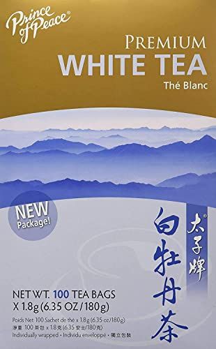 Prince of Peace Premium White Tea, 2 Pack - 100 Tea Bags Each - White Tea Bags - Prince of Peace - White Peony Tea - Camellia Sinensis Tea Bags - Prince of Peace Tea - Premium Grade Tea