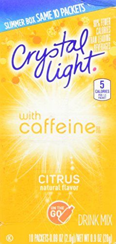 Crystal Light On The Go Citrus Caffeine, 10 Packets (Pack of 4)