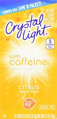 Crystal Light On The Go Citrus Caffeine, 10 Packets (Pack of 4)