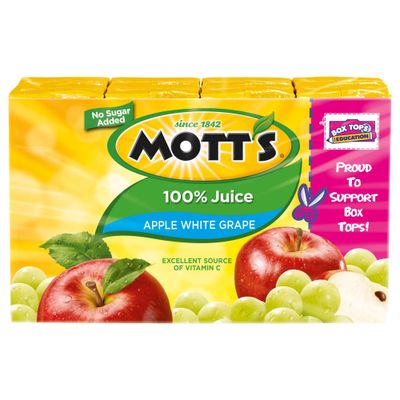 Mott&#39;s 100% Juice, Apple White Grape, 6.75 oz