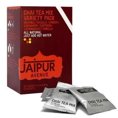 Jaipur Avenue Chai Tea Mix - Variety Pack with All 6 Flavors (12 Servings)