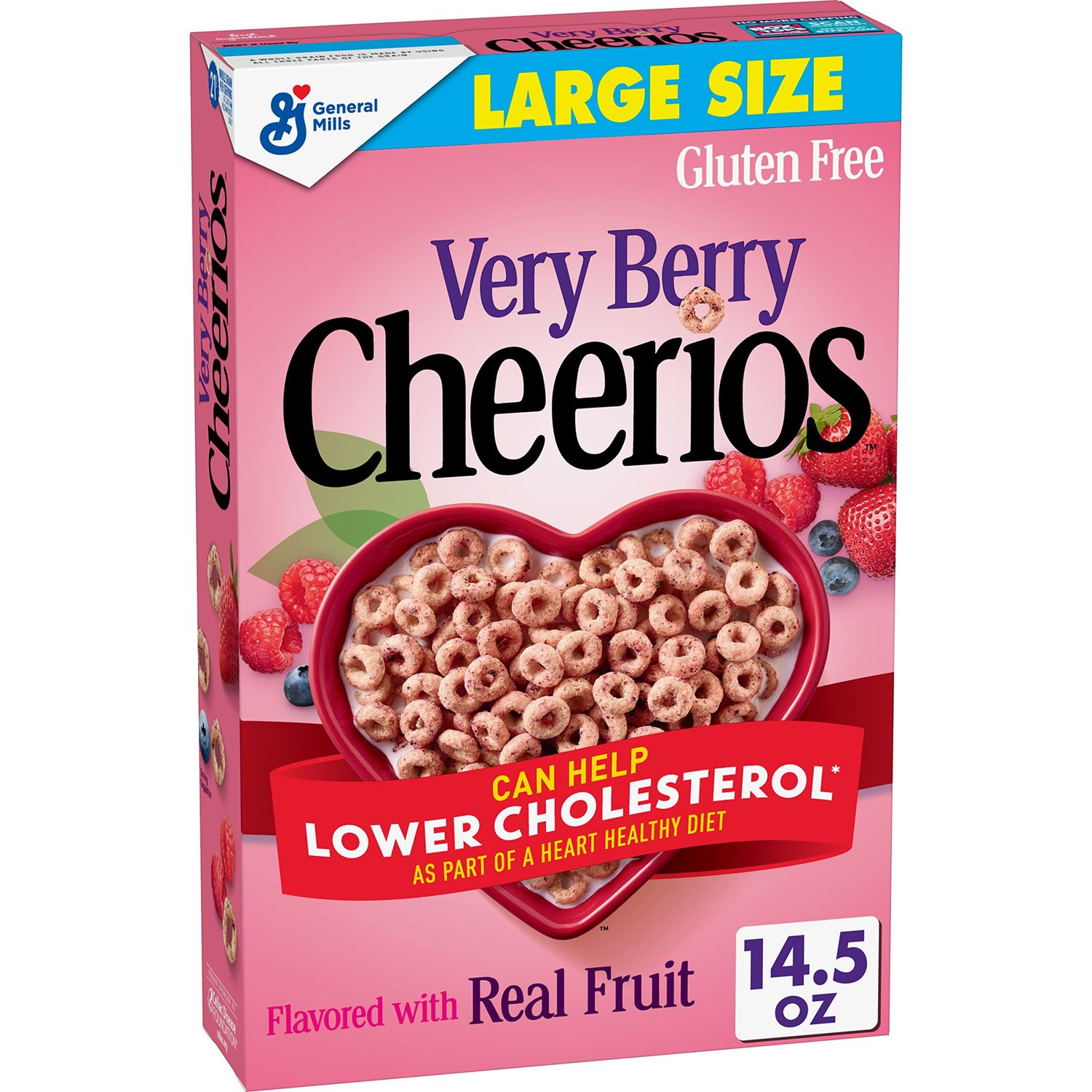 Very Berry Cheerios, Heart Healthy Cereal, Large Size, 14.5 OZ