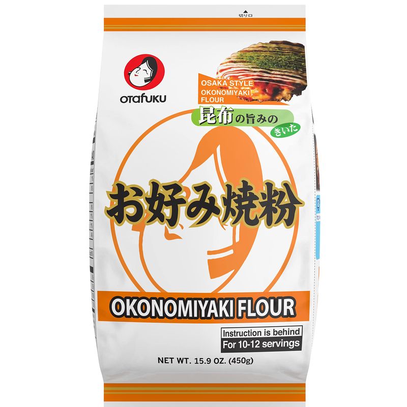 Otafuku Okonomiyaki Flour for Japanese Okonomiyaki Pancakes, 12 Servings, 15.9 Oz (1 Lb)