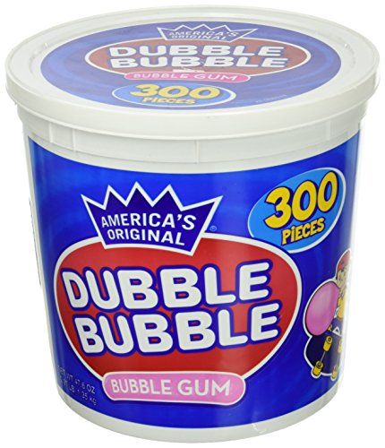 America&#39;s Original Dubble Bubble Bubble Gum 47.6 Ounce Value Tub 300 Individually Wrapped Pieces