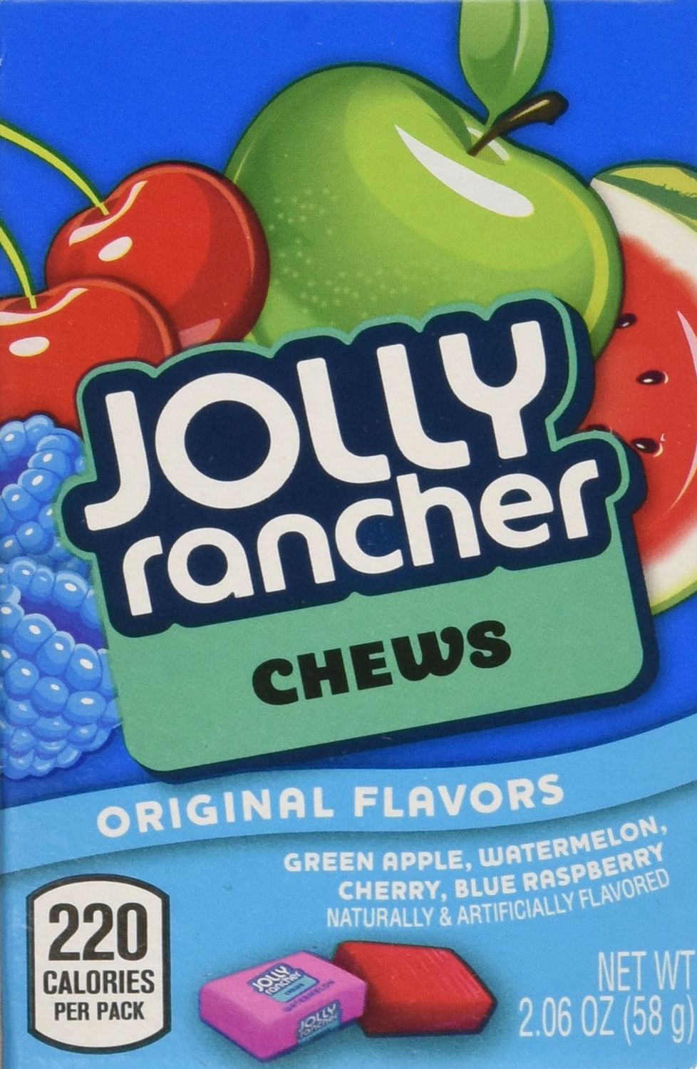 Jolly Rancher Chews in Original Fruit Flavors, 2.06-Ounce Box (Pack of 12)