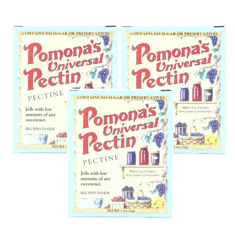 Pomona&#39;s Universal Pectin 3 Count 1.1 Ounce Boxes (3.3 Ounces Total) - Perfect for Making Jams and Jelly - Contains No Sugar or Preservatives