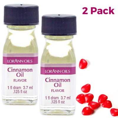 LorAnn Cinnamon Oil SS Flavor, 1 dram bottle (.0125 fl oz - 3.7ml) 2 Pack