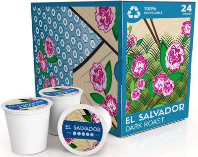 Atlas Coffee Club - Dark Roast Coffee Pods - El Salvador, 100% Recyclable, Premium Single Origin Coffee, 24ct Box