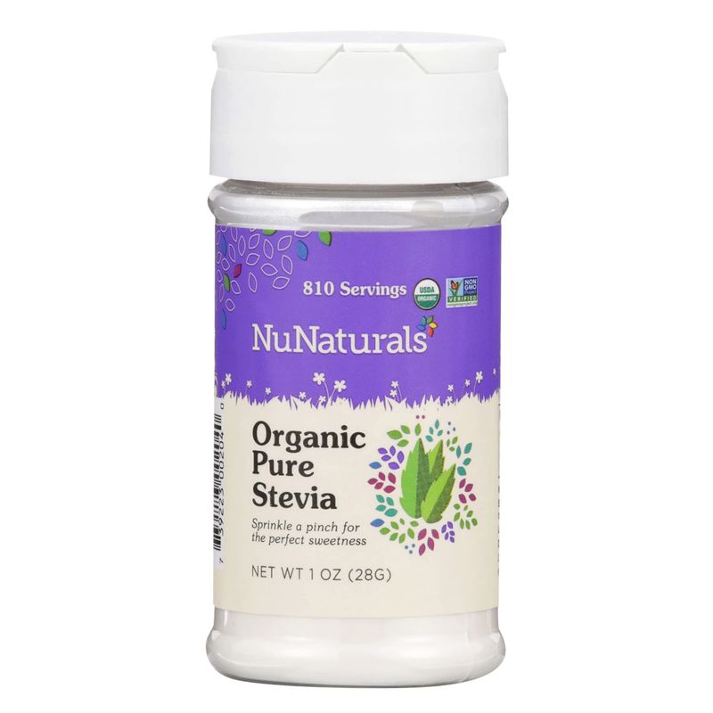 NuNaturals Organic Pure Stevia Extract | 100% Stevia No Fillers | Keto Sugar-Free Powdered Sweetener | Plant-Based Sugar Substitute | No Erythritol | Over 800 Servings | 1 oz
