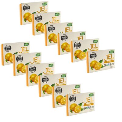 Bakol Jel Dessert - All Natural Vegan Dessert Mix - Kosher - Halal - No Artificial Sweeteners Flavors or Colors - Orange Flavor (PACK OF 12)