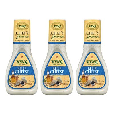 Ken&#39;s Steak House Chef&#39;s Reserve Blue Cheese With Gorgonzola Dressing, 9 Fl Oz. (Pack of 3)