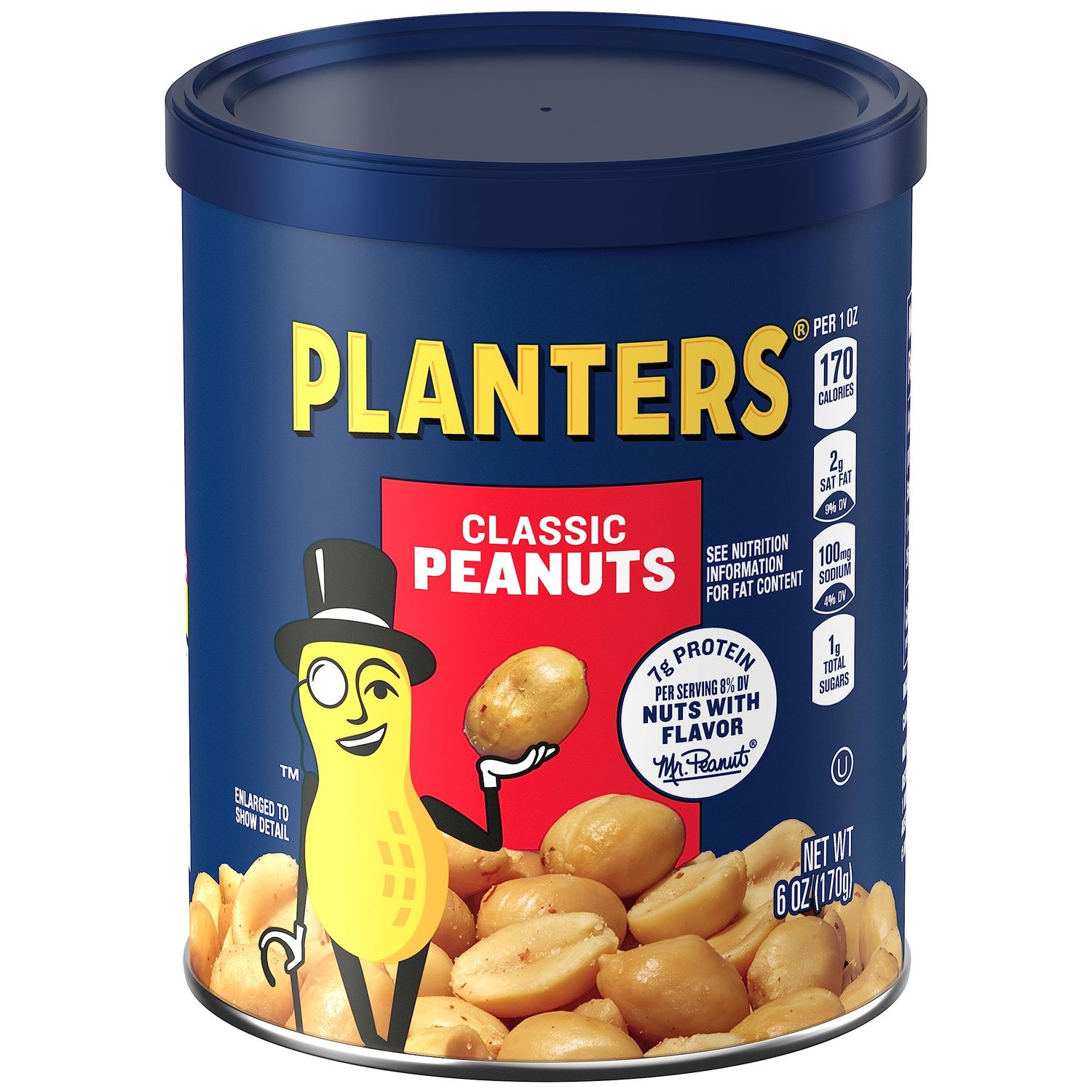 Planters Limited Edition Classic Peanuts, 6 Oz Canisters (Pack of 8)