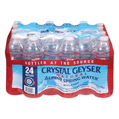 CRYSTAL GEYSER SINCE 1977 Geyser, 24514CT, Alpine Spring Water, 16.9 oz Bottle, 24 Bottles in Case, Sold As 3 Case, Total 72 Bottles