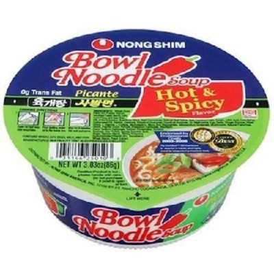 Nong Shim Bowl Noodle Hot &amp; Spicy Soup - 12 Pack