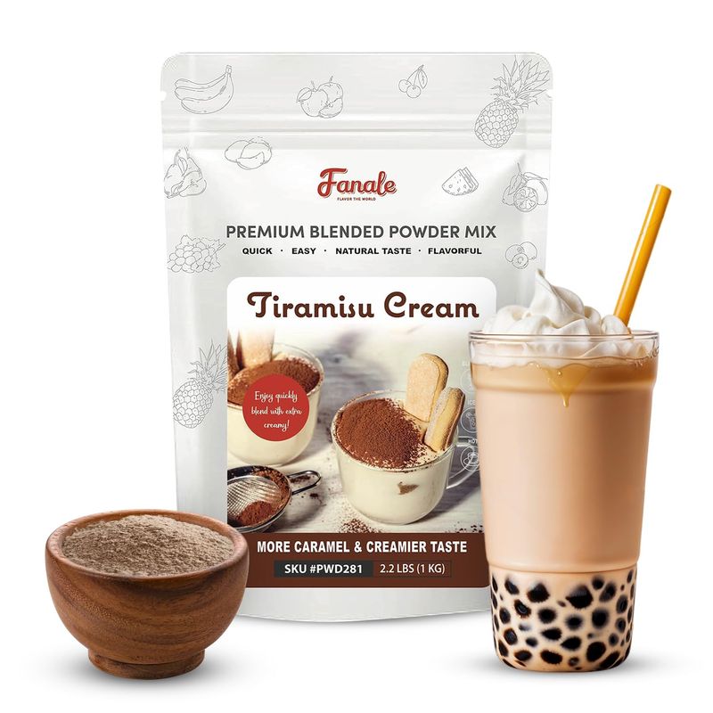 Fanale Premium Tiramisu Flavor Powder | Bubble Tea Flavoring Powder | Perfect for Baking, Smoothies, and Drinks - 2.2 lb 1kg | PWD281
