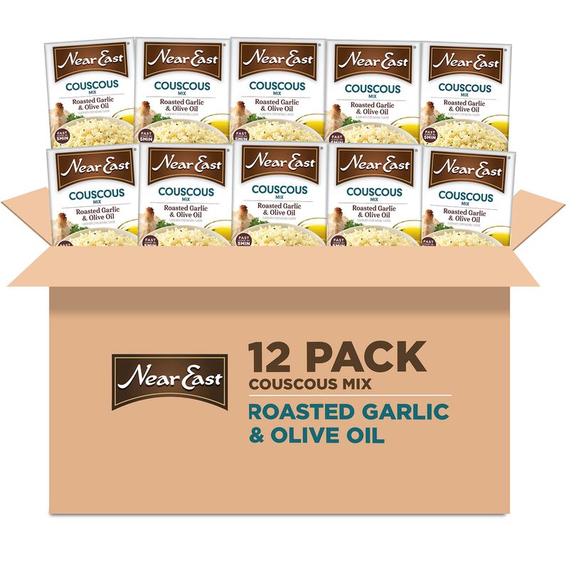 Near East Couscous Mix, Roasted Garlic &amp; Olive Oil, 5.8 Oz, Pack of 12